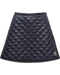 Moncler - Logo Patch Quilted Mini Skirt - Lyst