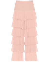 Valentino - Tiered Wide-Leg Pants - Lyst