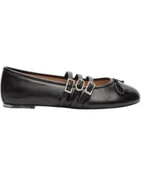 Stuart Weitzman - Round-Toe Mary Jane Ballet Flats - Lyst