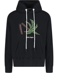Palm Angels - Palm Embroidered Drawstring Hoodie - Lyst