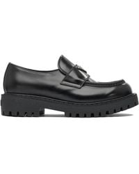 Prada - Triangle-Logo Slip-On Loafers - Lyst
