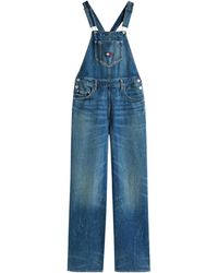 Tommy Hilfiger - Mia Relaxed Faded Denim Dungarees - Lyst