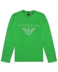 Armani Jeans - T-Shirt With Round Neck And Long Sleeves - Lyst