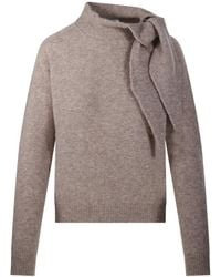Roberto Collina - Tie-Neck Knitted Sweater - Lyst
