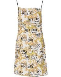 Versace Jeans Couture - Couture Logo Printed Sleeveless Mini Dress - Lyst