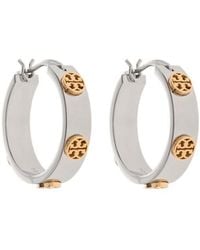 Tory Burch - Miller Double T Stud Hoop Earrings - Lyst