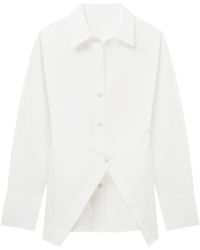 Helmut Lang - Button Asymmetric Cotton Shirt - Lyst