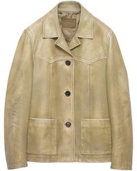 Prada - Nappa Leather Jacket - Lyst