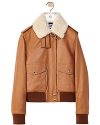 Loewe - Zip-Up Leather Jacket - Lyst