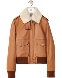 Loewe - Zip-Up Leather Jacket - Lyst