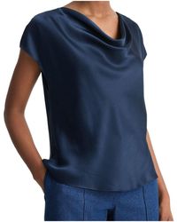 Vince - Satin Cowl-Neck Blouse - Lyst