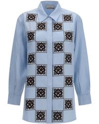 ALÉMAIS - Grace Embroidered Check Shirt - Lyst