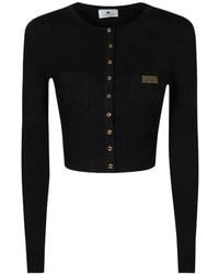 Elisabetta Franchi - Micro-Braided Knit Cardigan - Lyst