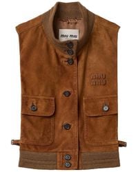 Miu Miu - Logo-Detailed Button-Up Gilet - Lyst