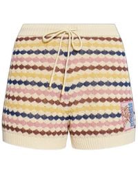 Zimmermann - Zim Awaken Scallop Knit Short Multi Stripe - Lyst