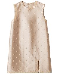 Miu Miu - Embroidered Silk And Wool Mini-Dress - Lyst