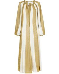 Zimmermann - Mahon Splice Striped Mesh Midi Dress - Lyst
