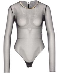 Elisabetta Franchi - Mesh Long-Sleeve Bodysuit - Lyst