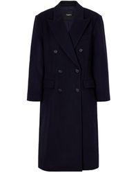 Theory - Dark Wool Coat - Lyst