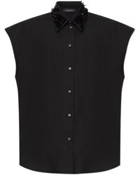 Fabiana Filippi - Embellished Collar Sleeveless Shirt - Lyst