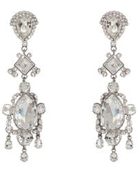 Balmain - Brass And Crystal Pendant Earrings - Lyst