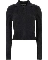 Victoria Beckham - Ribbed Zip-Up Cardigan - Lyst