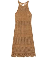 Twinset - Openwork Halterneck Knitted Dress - Lyst