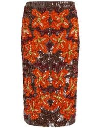 P.A.R.O.S.H. - P.A.R.O..H. Embellished Midi Skirt - Lyst