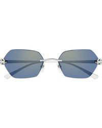 Cartier - Geometric Frame Sunglasses - Lyst
