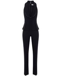 Elisabetta Franchi - Peplum Halterneck Jumpsuit - Lyst
