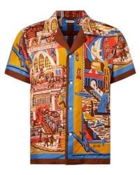 Bode - Manhattan Island Printed Silk Bowling Shirt - Lyst