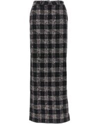 Alessandra Rich - Tartan Check Patterned High-Waisted Maxi Skirt - Lyst