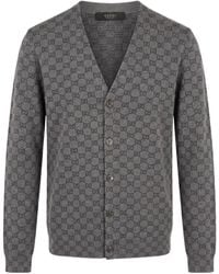 Gucci - V-Neck Knitted Cardigan - Lyst