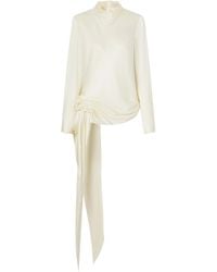 Kallmeyer - Gathered Silk-Charmeuse Blouse - Lyst