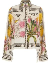 Blumarine - Floral Printed Long Sleeved Shirt - Lyst