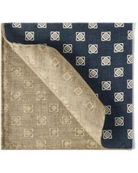 Brunello Cucinelli - Silk Geometric-Pattern Pocket Square - Lyst