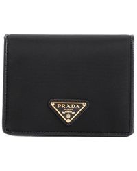 Prada - Triangle-Logo Bi-Fold Wallet - Lyst
