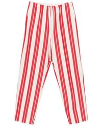 forte_forte - Striped Drawstring-Fastening Trousers - Lyst