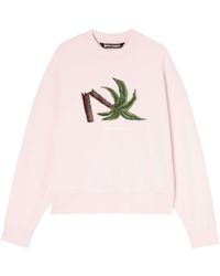 Palm Angels - Logo Detailed Crewneck Sweatshirt - Lyst