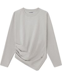 Ganni - Asymmetric Crewneck T-Shirt - Lyst