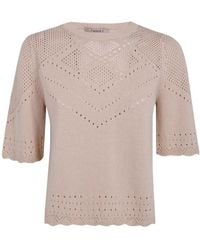 Twinset - Pointelle Knit Knitted Sweater - Lyst