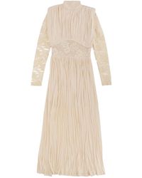 Zimmermann - Pleated Lace Long Sleeve Maxi Dress - Lyst