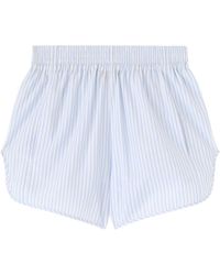 Ermanno Scervino - Striped Pure Cotton Poplin Shorts With Drawstring Waist - Lyst