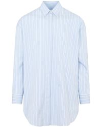 Off-White c/o Virgil Abloh - Pinstriped Long-Sleeved Poplin Shirt - Lyst