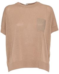 Peserico - Embellished Short-Sleeve Top - Lyst