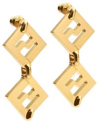 Fendi - Forever Logo Plaque Earrings - Lyst