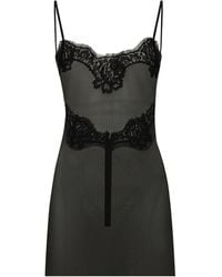 Dolce & Gabbana - Tulle Top With Lace Details - Lyst