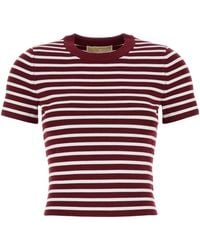 MICHAEL Michael Kors - Stripe Rib-Knit T-Shirt - Lyst