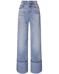 Tory Burch - Contrast Cuff Straight Leg Jeans - Lyst