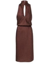 Posse - Phoebe Polka-Dot Halterneck Midi Dress - Lyst